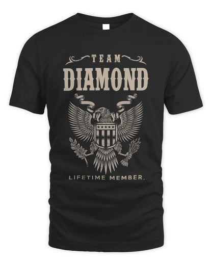 DIAMOND TP06-K82 – Personalized Classic Style Apparel “Team NAME Lifetime Member” - Unisex Standard T-Shirt - Black