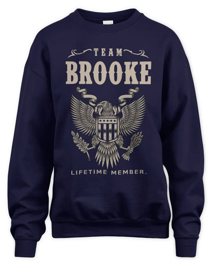 BROOKE TP06-K82 – Personalized Classic Style Apparel “Team NAME Lifetime Member” - Unisex Sweatshirt - Navy