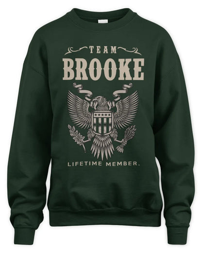BROOKE TP06-K82 – Personalized Classic Style Apparel “Team NAME Lifetime Member” - Unisex Sweatshirt - Forest Green
