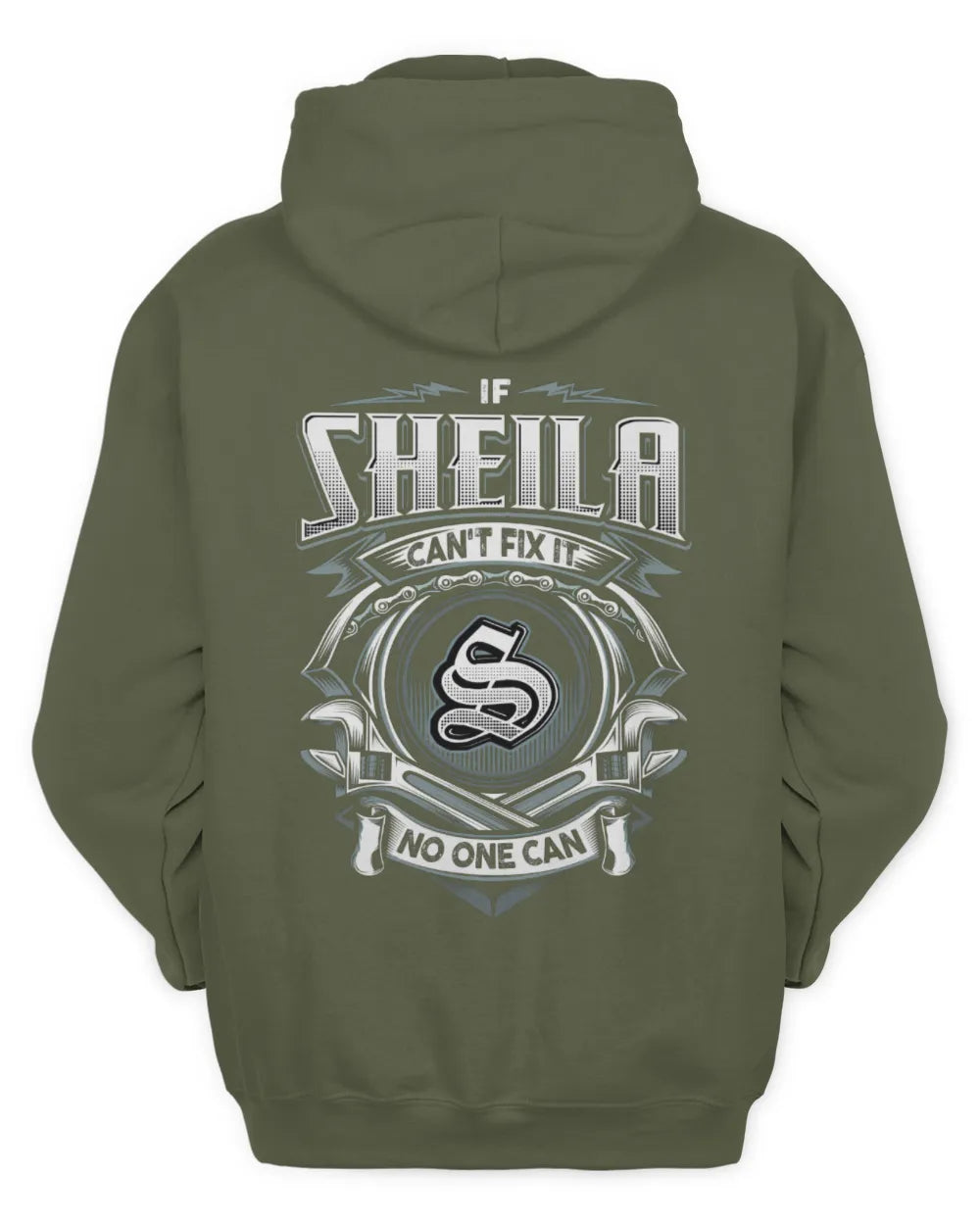 SHEILA AP81-K4-626 - Personalized Ahmed Quote Apparel “If Ahmed Can't Fix It, No One Can” - Unisex Hoodie - Military Green