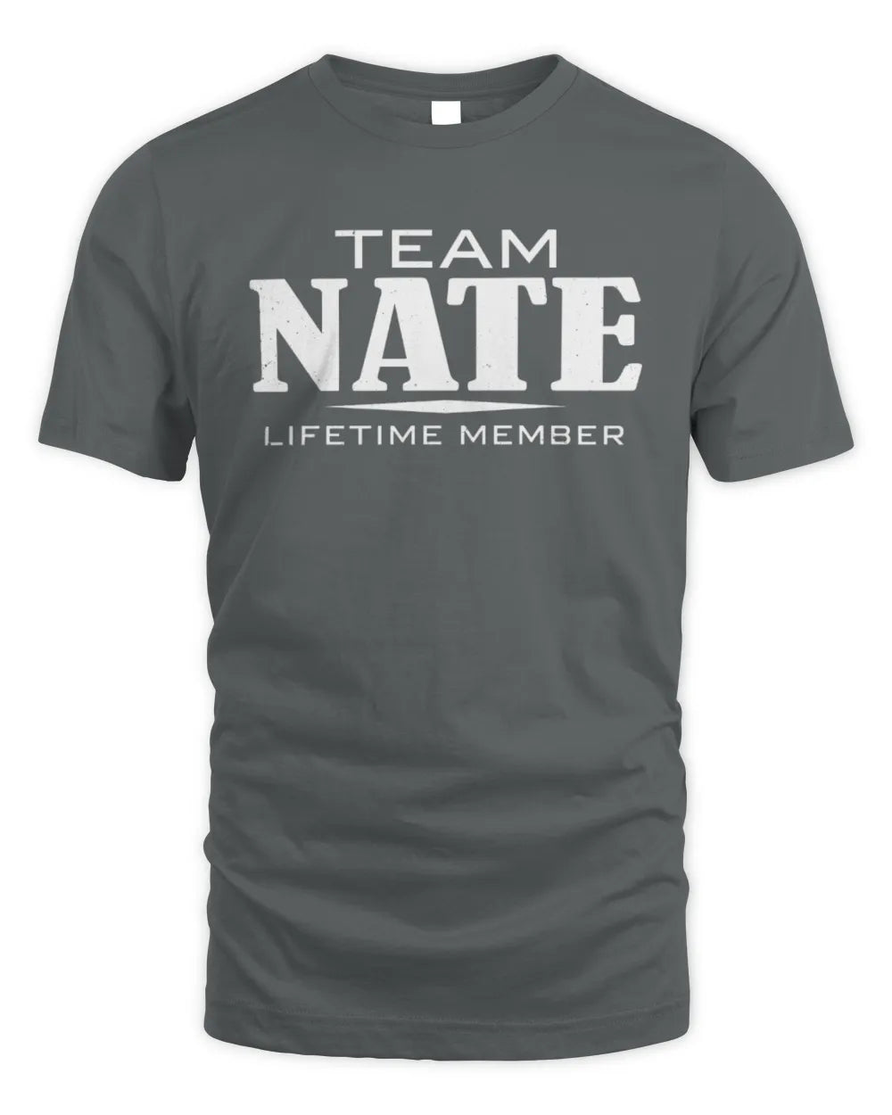 NATE BL62-K4-128 - Personalized “Team NAME Lifetime Member” - Unisex Standard T-Shirt - Charcoal