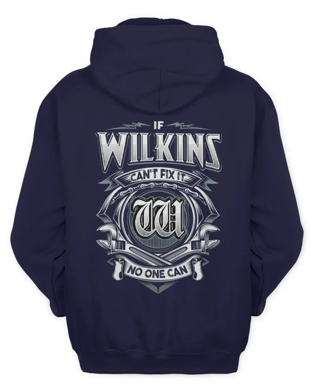 WILKINS AP81-K4-626 - Personalized Ahmed Quote Apparel “If Ahmed Can't Fix It, No One Can” - Unisex Hoodie - Navy