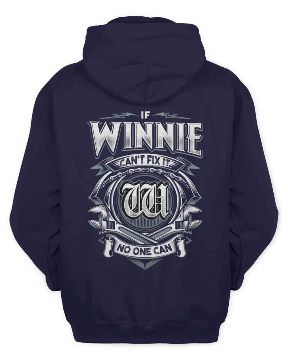 WINNIE AP81-K4-626 - Personalized Ahmed Quote Apparel “If Ahmed Can't Fix It, No One Can” - Unisex Hoodie - Navy