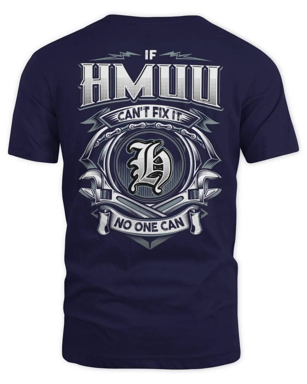 HMUU AP81-K4-626 - Personalized Ahmed Quote Apparel “If Ahmed Can't Fix It, No One Can” - Unisex Standard T-Shirt - Navy