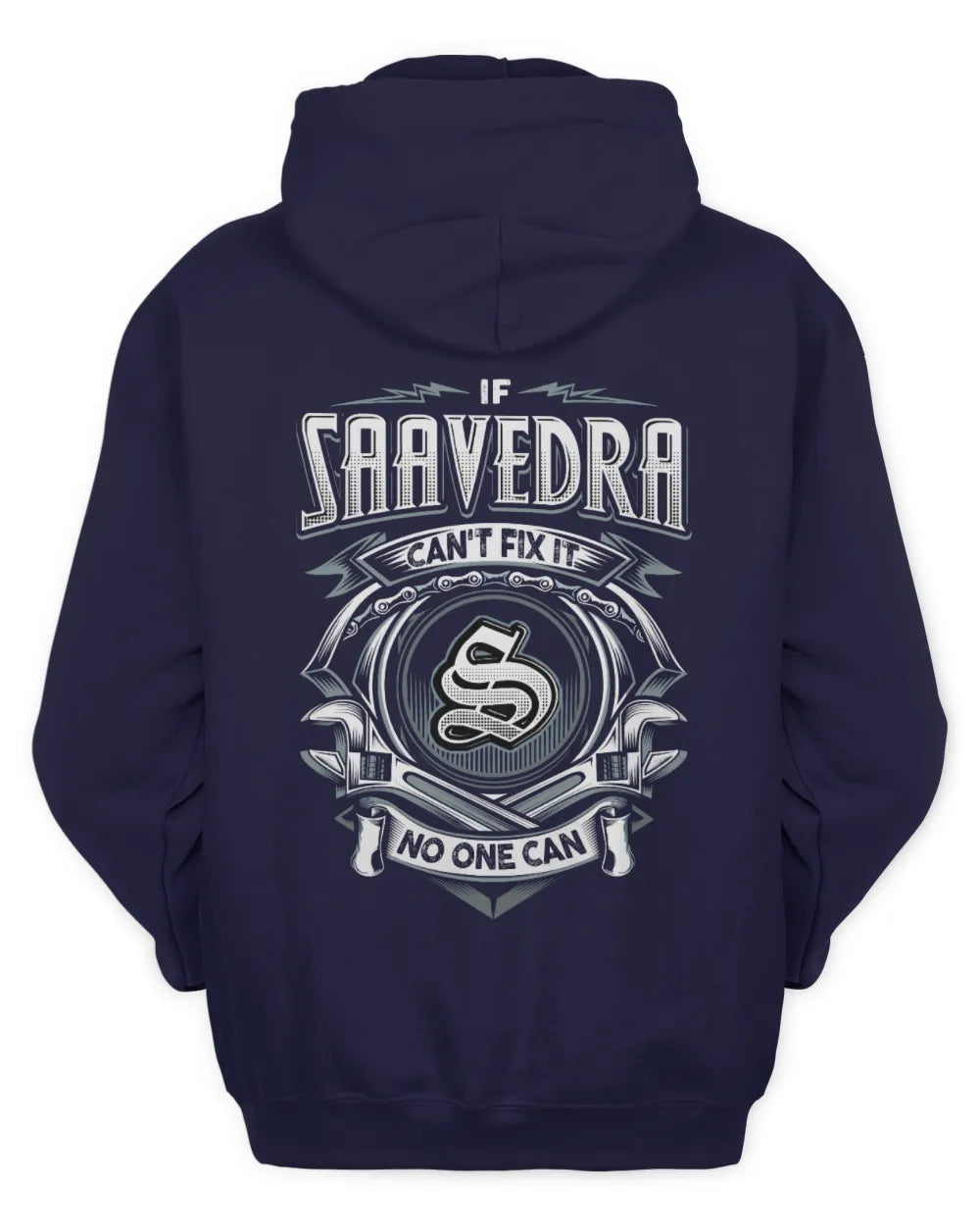 SAAVEDRA AP81-K4-626 - Personalized Ahmed Quote Apparel “If Ahmed Can't Fix It, No One Can” - Unisex Hoodie - Navy