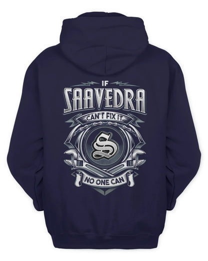 SAAVEDRA AP81-K4-626 - Personalized Ahmed Quote Apparel “If Ahmed Can't Fix It, No One Can” - Unisex Hoodie - Navy