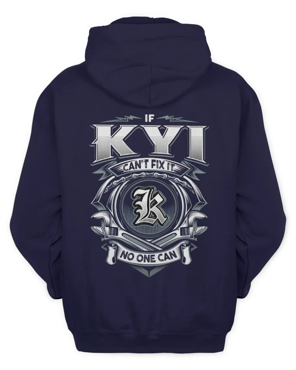 KYI AP81-K4-626 - Personalized Ahmed Quote Apparel “If Ahmed Can't Fix It, No One Can” - Unisex Hoodie - Navy