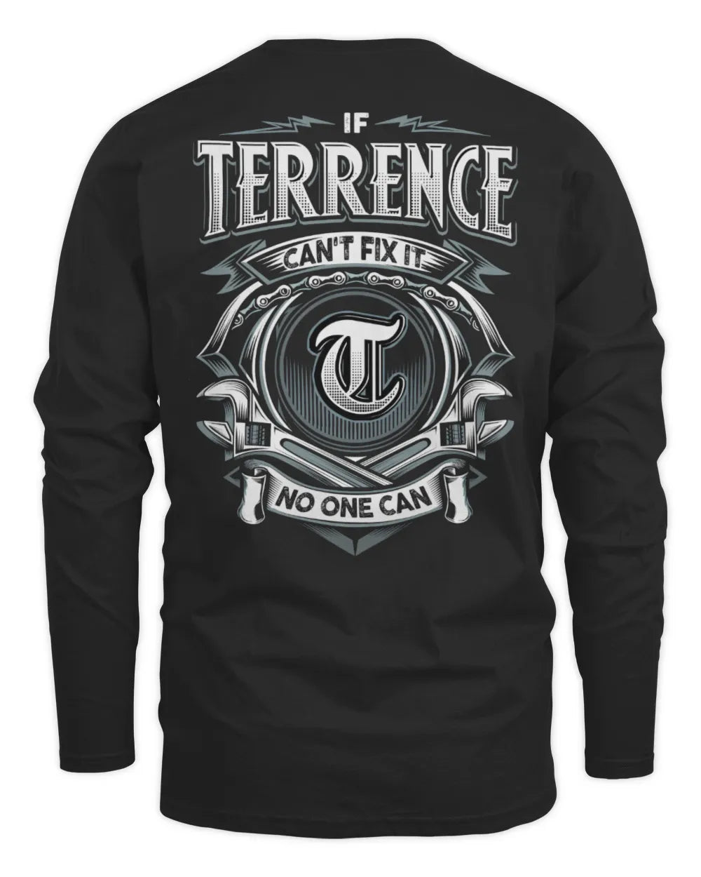 TERRENCE AP81-K4-626 - Personalized Ahmed Quote Apparel “If Ahmed Can't Fix It, No One Can” - Men's Long Sleeved T-Shirt - Black