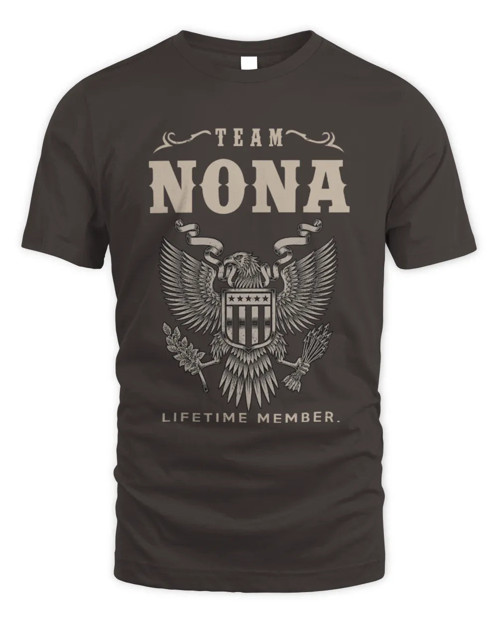 NONA TP06-K82 – Personalized Classic Style Apparel “Team NAME Lifetime Member” - Unisex Standard T-Shirt - Dark Chocolate