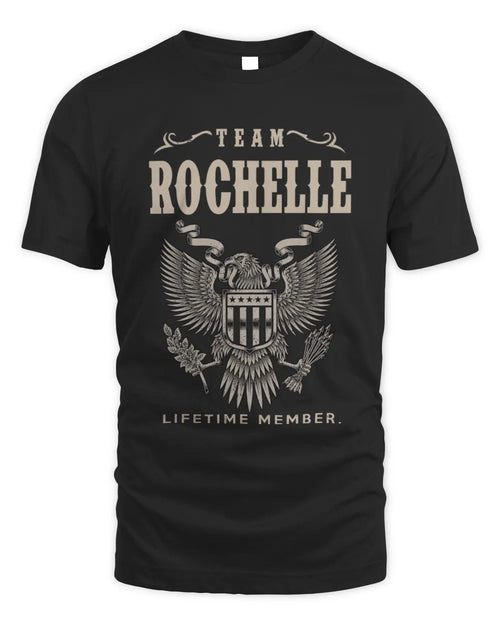 ROCHELLE TP06-K82 – Personalized Classic Style Apparel “Team NAME Lifetime Member” - Unisex Standard T-Shirt - Black