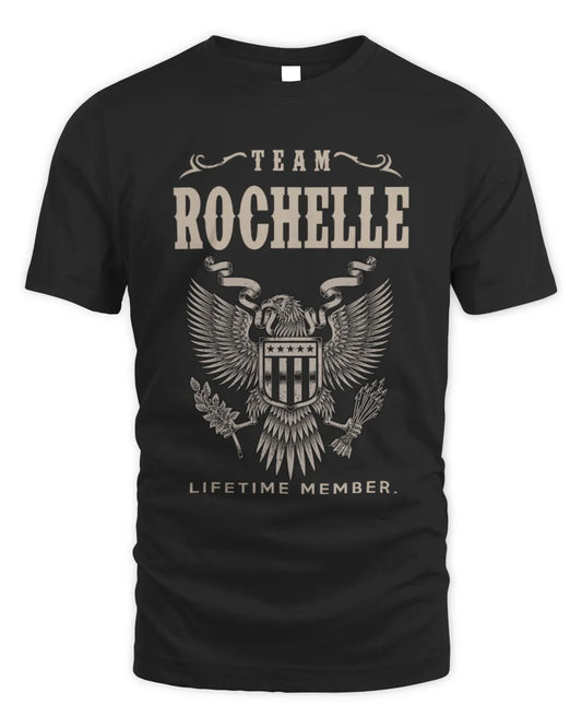 ROCHELLE TP06-K82 – Personalized Classic Style Apparel “Team NAME Lifetime Member” - Unisex Standard T-Shirt - Black