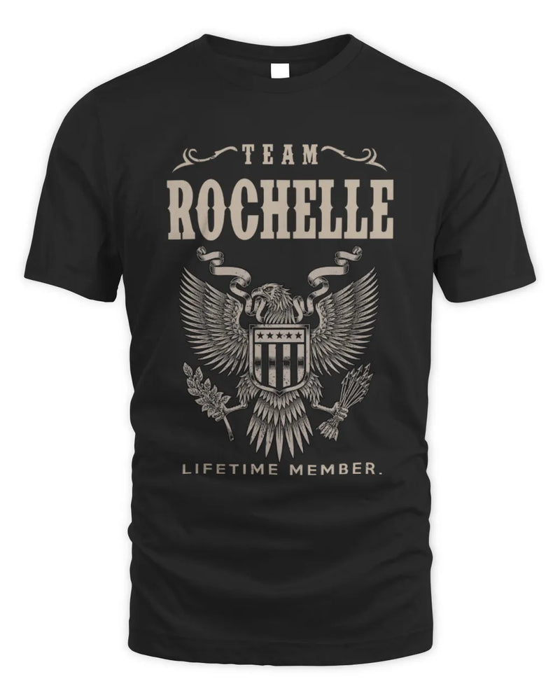 ROCHELLE TP06-K82 – Personalized Classic Style Apparel “Team NAME Lifetime Member” - Unisex Standard T-Shirt - Black