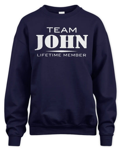 JOHN BL62-K4-128 - Personalized “Team NAME Lifetime Member” - Unisex Sweatshirt - Navy