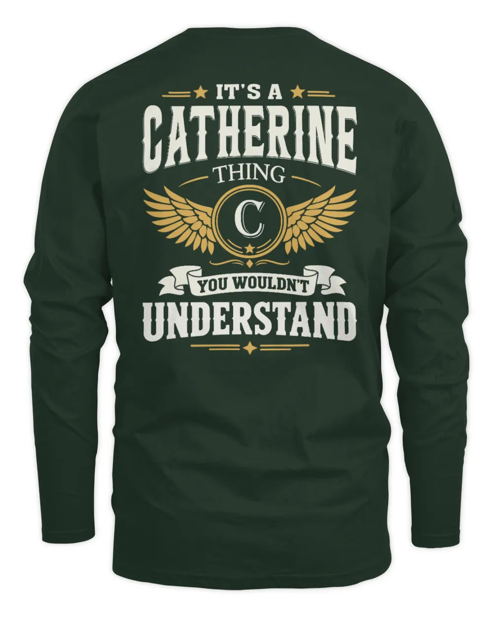 CATHERINE KT06-M008 It’s a [NAME] Thing – You Wouldn’t Understand | Personalized Vintage T-Shirt - Men's Long Sleeved T-Shirt - Forest Green