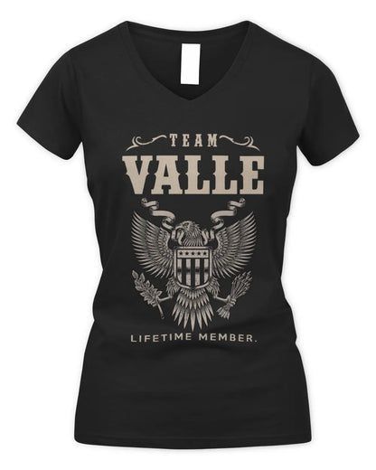 VALLE TP06-K82 – Personalized Classic Style Apparel “Team NAME Lifetime Member” - Women's V-Neck T-Shirt - Black