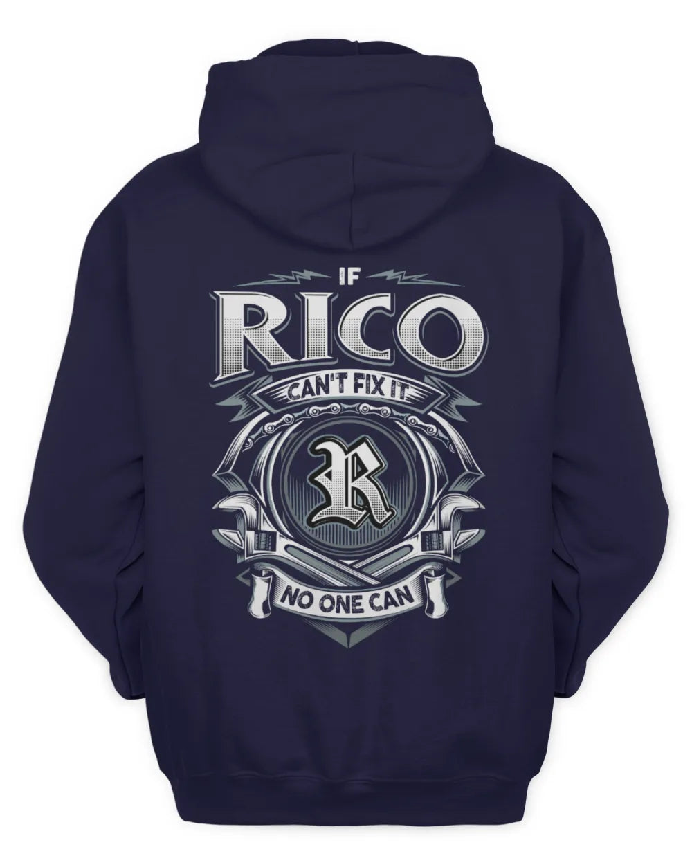 RICO AP81-K4-626 - Personalized Ahmed Quote Apparel “If Ahmed Can't Fix It, No One Can” - Unisex Hoodie - Navy