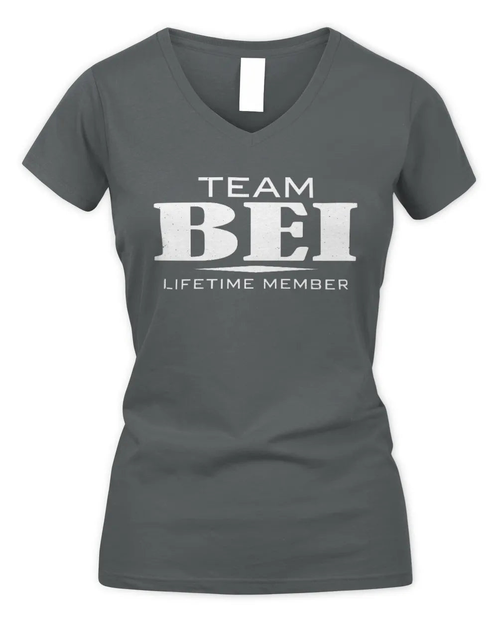 BEI BL62-K4-128 - Personalized “Team NAME Lifetime Member” - Women's V-Neck T-Shirt - Charcoal