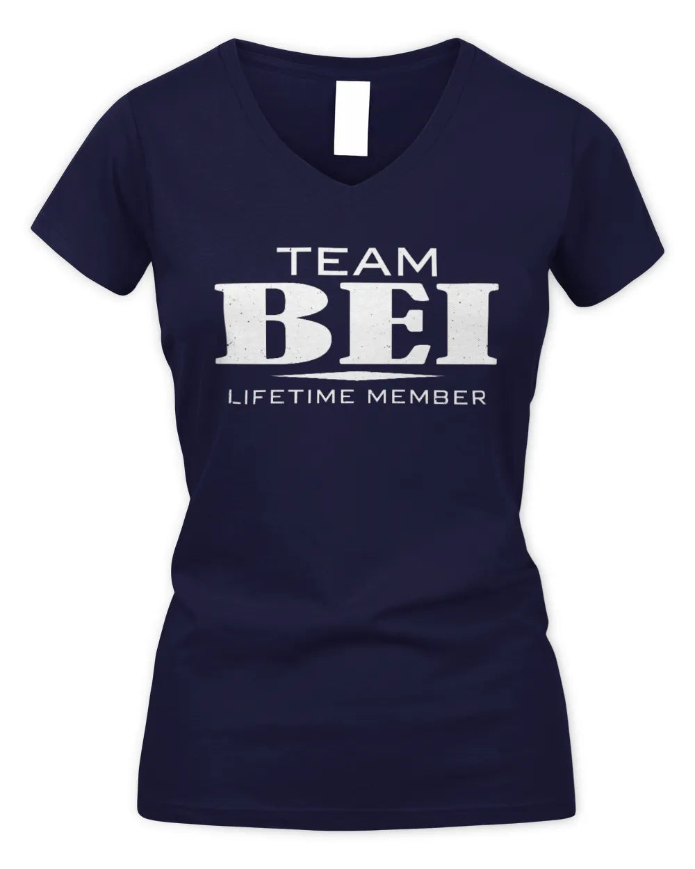 BEI BL62-K4-128 - Personalized “Team NAME Lifetime Member” - Women's V-Neck T-Shirt - Navy