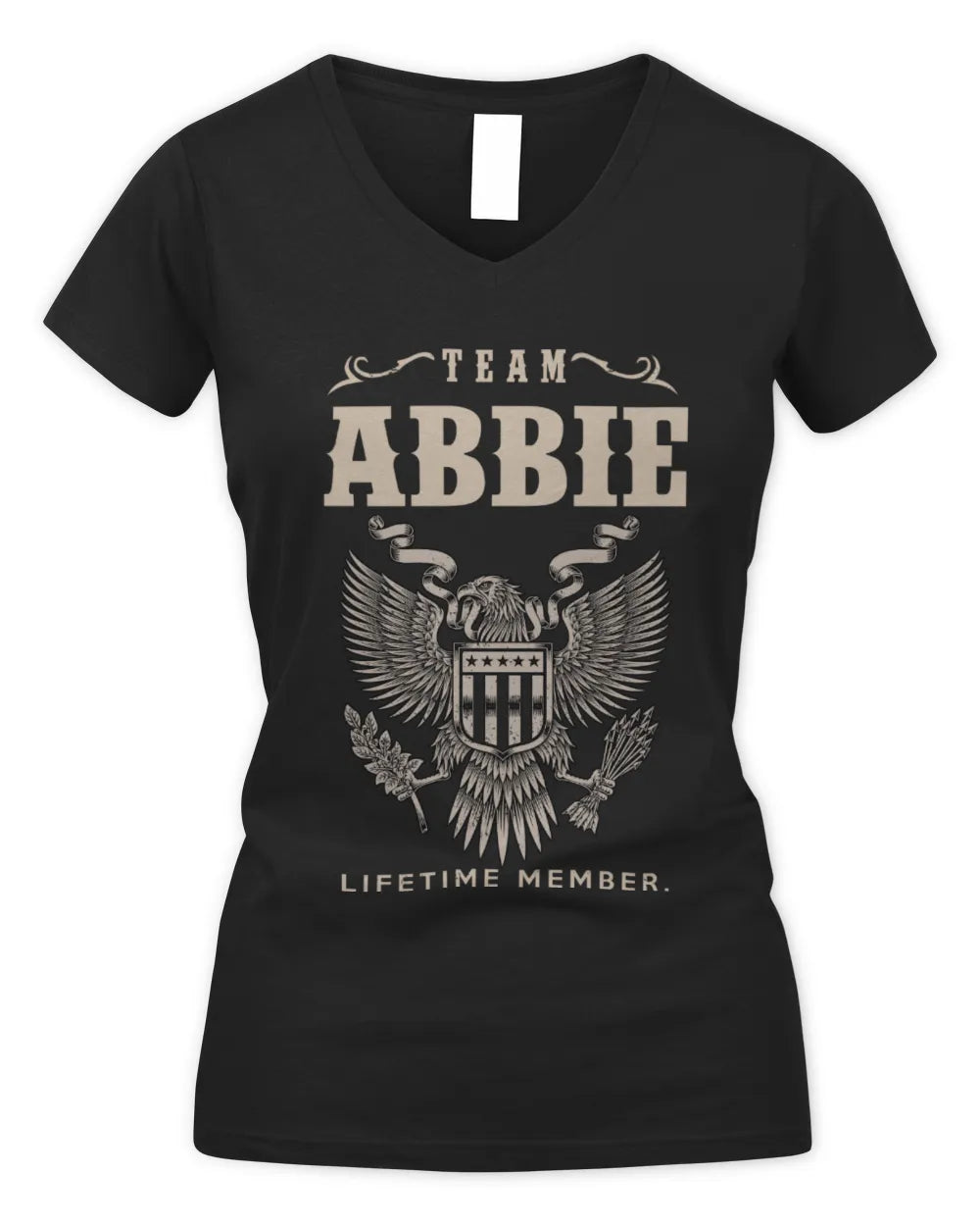 ABBIE TP06-K82 – Personalized Classic Style Apparel “Team NAME Lifetime Member” - Women's V-Neck T-Shirt - Black
