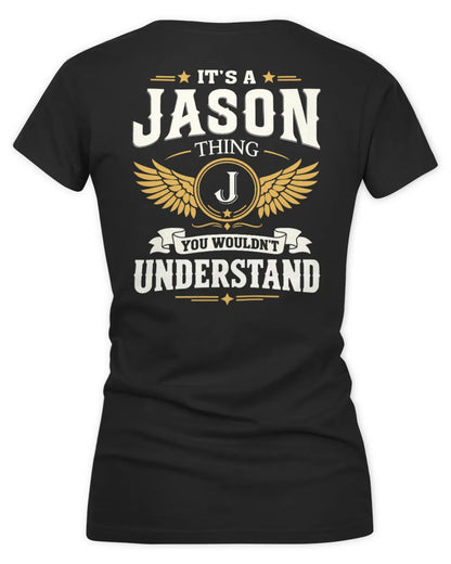 JASON KT06-M008 It’s a [NAME] Thing – You Wouldn’t Understand | Personalized Vintage T-Shirt - Women's V-Neck T-Shirt - Black