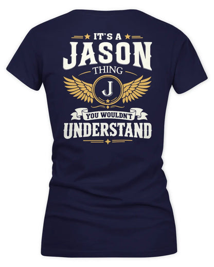 JASON KT06-M008 It’s a [NAME] Thing – You Wouldn’t Understand | Personalized Vintage T-Shirt - Women's V-Neck T-Shirt - Navy