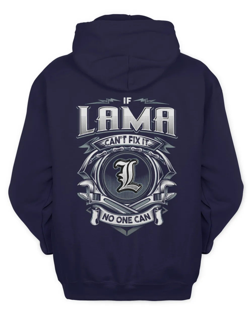LAMA AP81-K4-626 - Personalized Ahmed Quote Apparel “If Ahmed Can't Fix It, No One Can” - Unisex Hoodie - Navy