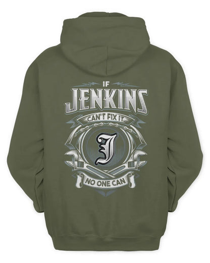 JENKINS AP81-K4-626 - Personalized Ahmed Quote Apparel “If Ahmed Can't Fix It, No One Can” - Unisex Hoodie - Military Green