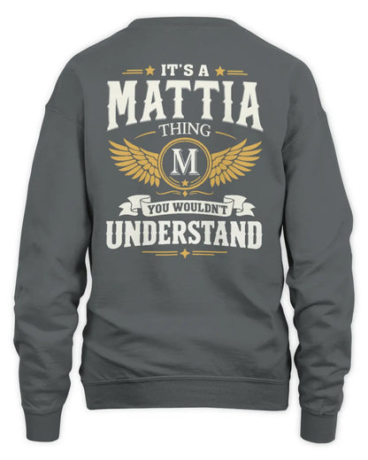MATTIA KT06-M008 It’s a [NAME] Thing – You Wouldn’t Understand | Personalized Vintage T-Shirt - Unisex Sweatshirt - Charcoal
