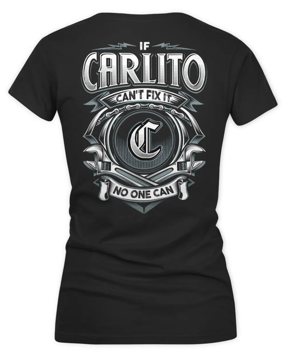 CARLITO AP81-K4-626 - Personalized Ahmed Quote Apparel “If Ahmed Can't Fix It, No One Can” - Women's V-Neck T-Shirt - Black