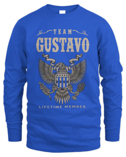 GUSTAVO TP06-K82 – Personalized Classic Style Apparel “Team NAME Lifetime Member” - Men's Long Sleeved T-Shirt - Royal