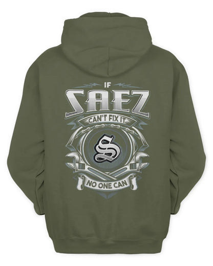 SAEZ AP81-K4-626 - Personalized Ahmed Quote Apparel “If Ahmed Can't Fix It, No One Can” - Unisex Hoodie - Military Green