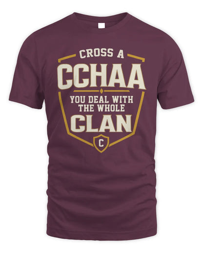 CCHAA NT1-K008 Cross A/An NAME, You Deal With the Whole Clan | Personalized Vintage T-Shirt - Unisex Standard T-Shirt - Maroon