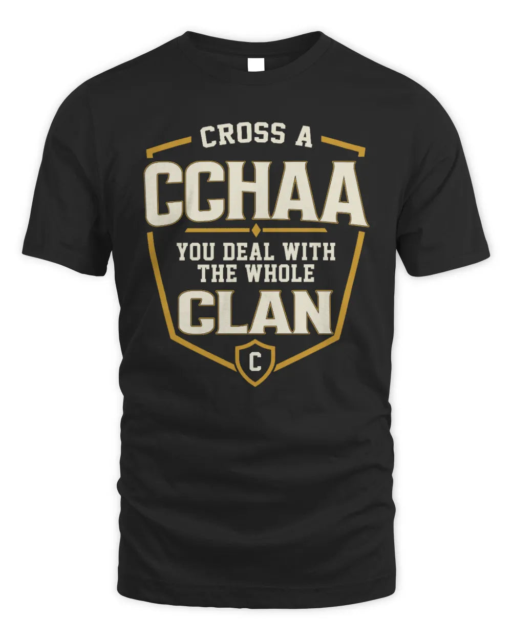 CCHAA NT1-K008 Cross A/An NAME, You Deal With the Whole Clan | Personalized Vintage T-Shirt - Unisex Standard T-Shirt - Black