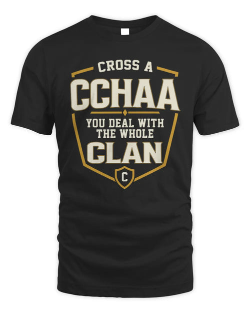 CCHAA NT1-K008 Cross A/An NAME, You Deal With the Whole Clan | Personalized Vintage T-Shirt - Unisex Standard T-Shirt - Black