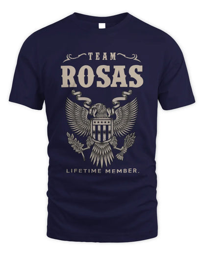 ROSAS TP06-K82 – Personalized Classic Style Apparel “Team NAME Lifetime Member” - Unisex Standard T-Shirt - Navy
