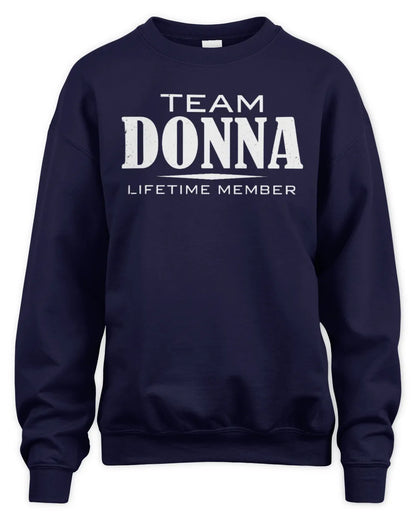 DONNA BL62-K4-128 - Personalized “Team NAME Lifetime Member” - Unisex Sweatshirt - Navy