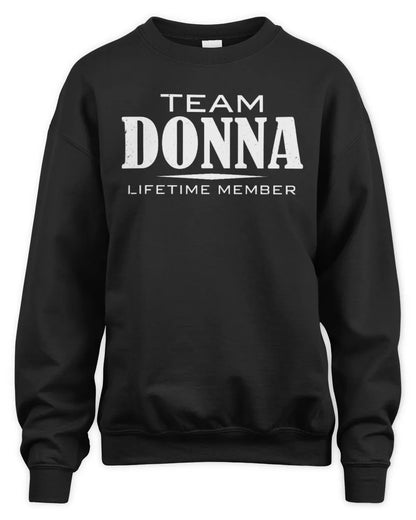 DONNA BL62-K4-128 - Personalized “Team NAME Lifetime Member” - Unisex Sweatshirt - Black