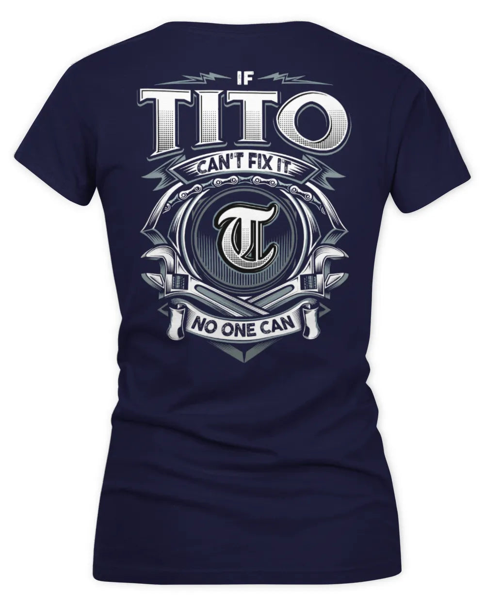 TITO AP81-K4-626 - Personalized Ahmed Quote Apparel “If Ahmed Can't Fix It, No One Can” - Women's V-Neck T-Shirt - Navy