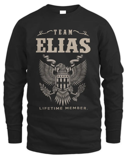 ELIAS TP06-K82 – Personalized Classic Style Apparel “Team NAME Lifetime Member” - Men's Long Sleeved T-Shirt - Black