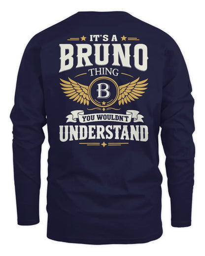 BRUNO KT06-M008 It’s a [NAME] Thing – You Wouldn’t Understand | Personalized Vintage T-Shirt - Men's Long Sleeved T-Shirt - Navy