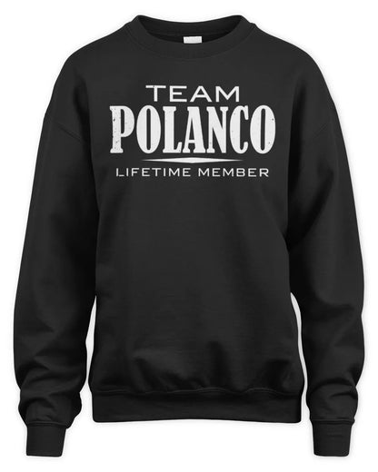 POLANCO BL62-K4-128 - Personalized “Team NAME Lifetime Member” - Unisex Sweatshirt - Black