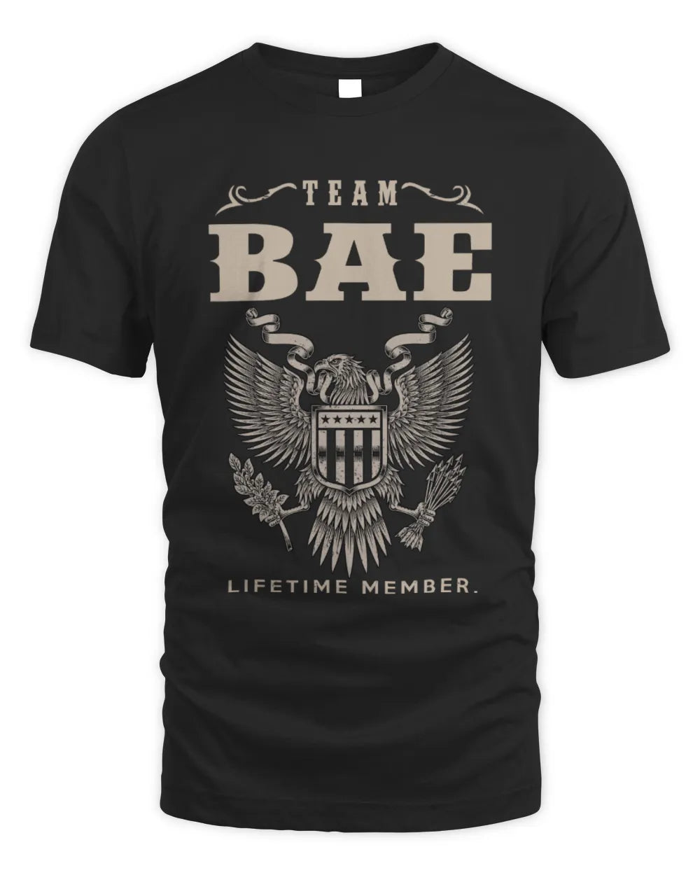 BAE TP06-K82 – Personalized Classic Style Apparel “Team NAME Lifetime Member” - Unisex Standard T-Shirt - Black