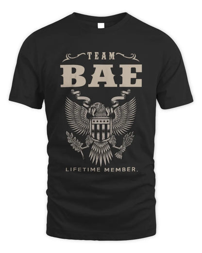 BAE TP06-K82 – Personalized Classic Style Apparel “Team NAME Lifetime Member” - Unisex Standard T-Shirt - Black