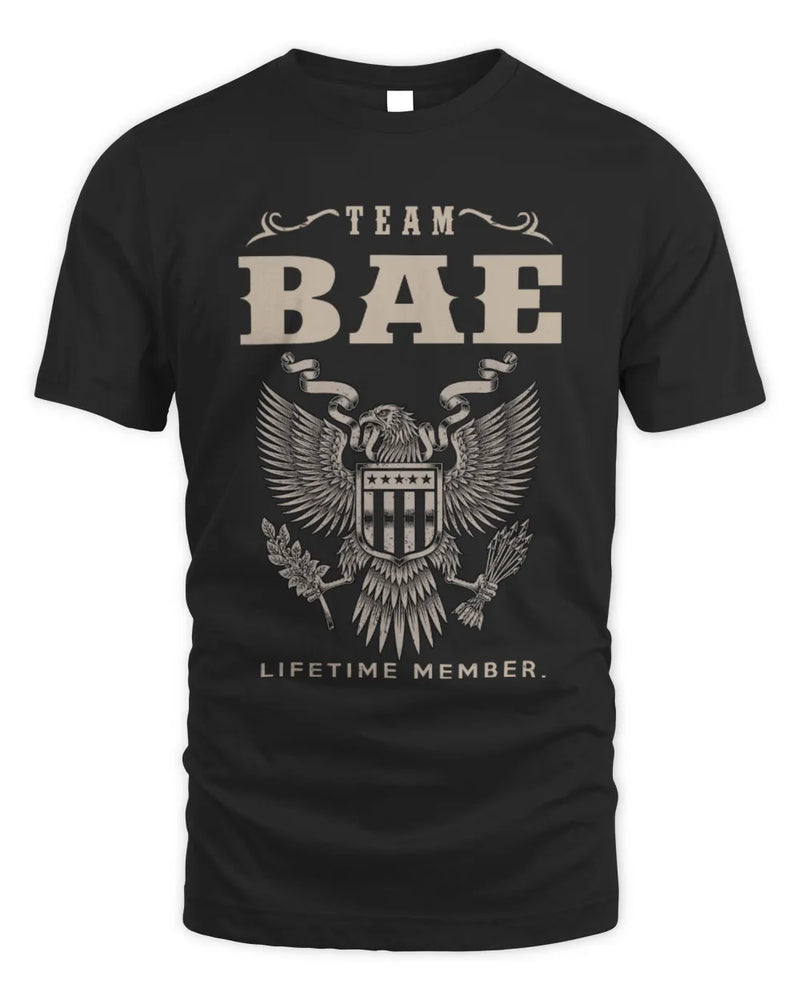 BAE TP06-K82 – Personalized Classic Style Apparel “Team NAME Lifetime Member” - Unisex Standard T-Shirt - Black