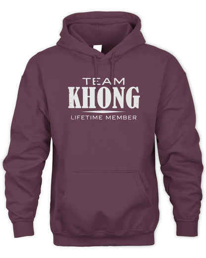 KHONG BL62-K4-128 - Personalized “Team NAME Lifetime Member” - Unisex Hoodie - Maroon