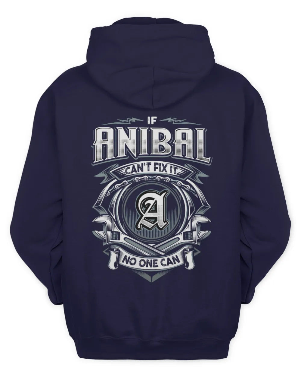 ANIBAL AP81-K4-626 - Personalized Ahmed Quote Apparel “If Ahmed Can't Fix It, No One Can” - Unisex Hoodie - Navy