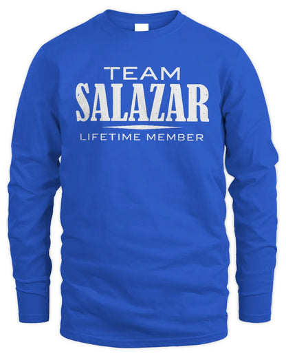 SALAZAR BL62-K4-128 - Personalized “Team NAME Lifetime Member” - Men's Long Sleeved T-Shirt - Royal
