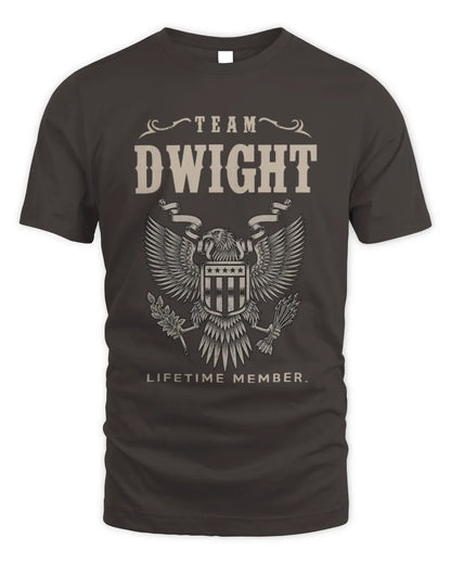 DWIGHT TP06-K82 – Personalized Classic Style Apparel “Team NAME Lifetime Member” - Unisex Standard T-Shirt - Dark Chocolate