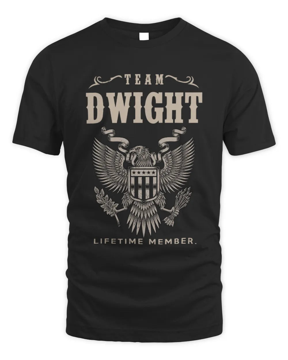 DWIGHT TP06-K82 – Personalized Classic Style Apparel “Team NAME Lifetime Member” - Unisex Standard T-Shirt - Black