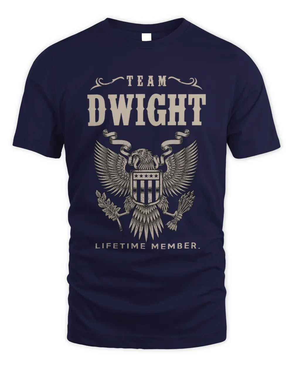 DWIGHT TP06-K82 – Personalized Classic Style Apparel “Team NAME Lifetime Member” - Unisex Standard T-Shirt - Navy